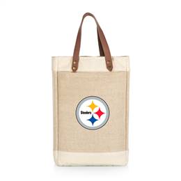 Pittsburgh Steelers Jute 2 Bottle Insulated Wine Bag  