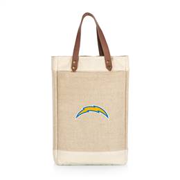 Los Angeles Chargers Jute 2 Bottle Insulated Wine Bag  