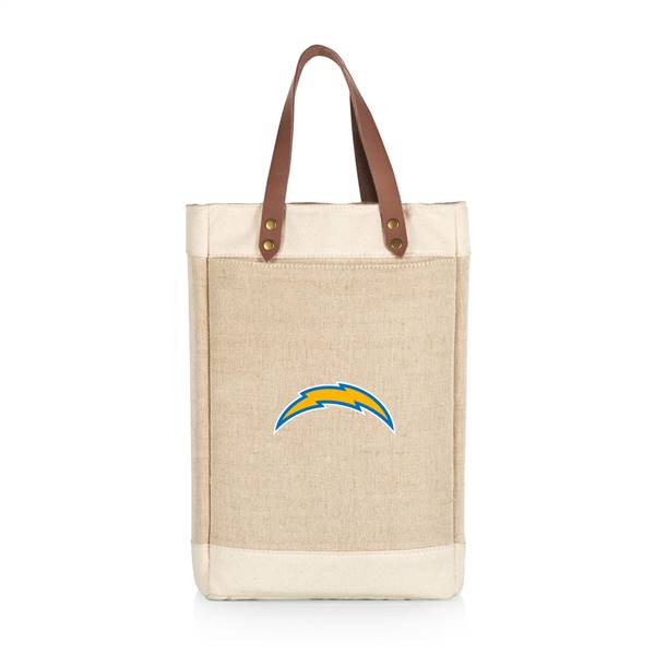 Los Angeles Chargers Jute 2 Bottle Insulated Wine Bag  