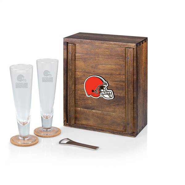 Cleveland Browns Pilsner Beer Glass Drink Set