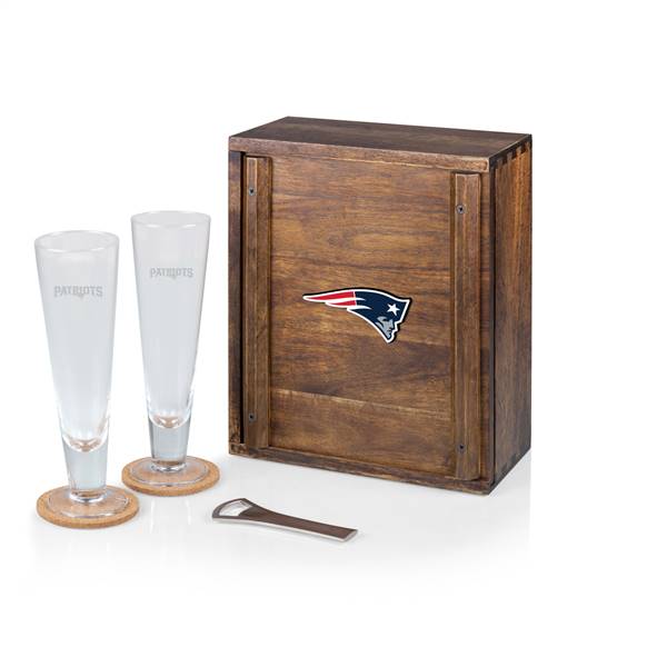 New England Patriots Pilsner Beer Glass Drink Set