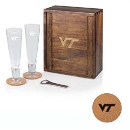 Virginia Tech Hokies Pilsner Beer Glass Drink Set