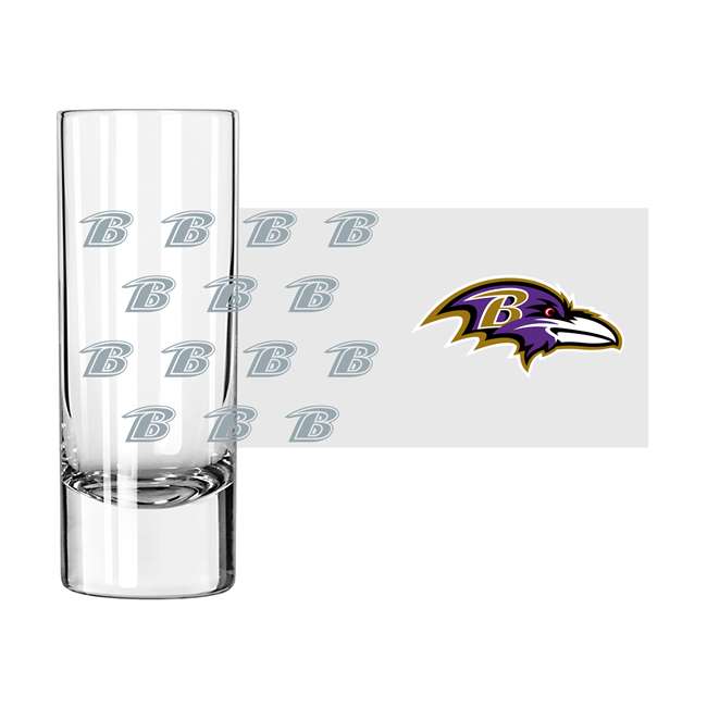 Baltimore Ravens 2.5oz Satin Etch Shooter Glass