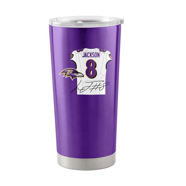 Baltimore Ravens Lamar Jackson 20oz Stainless Steel Tumbler