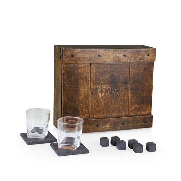 Arizona State Sun Devils Whiskey Box Drink Set