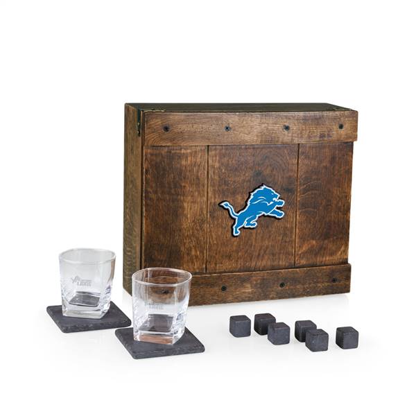 Detroit Lions Whiskey Box Drink Set  