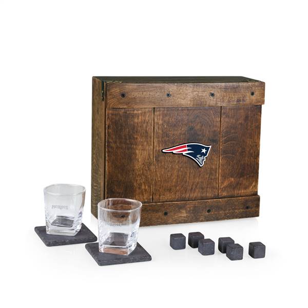 New England Patriots Whiskey Box Drink Set