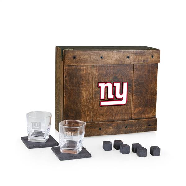 New York Giants Whiskey Box Drink Set