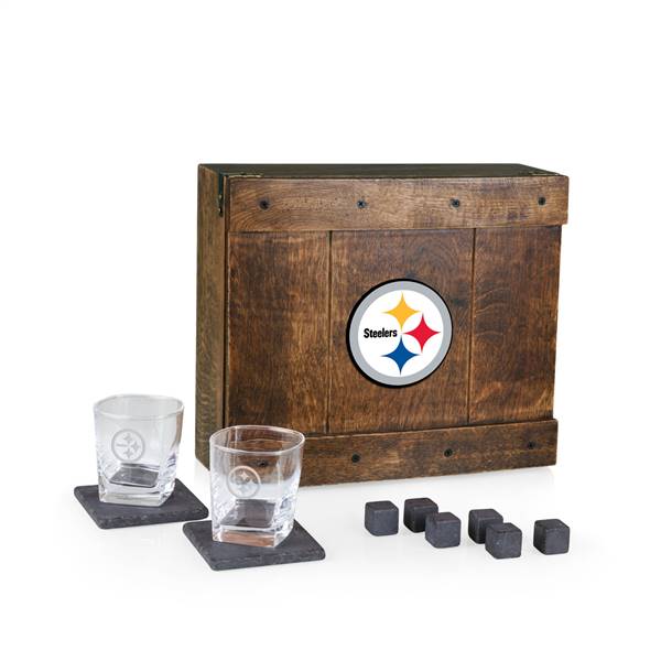 Pittsburgh Steelers Whiskey Box Drink Set