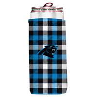 Carolina Panthers Plaid Slim Can Coozie