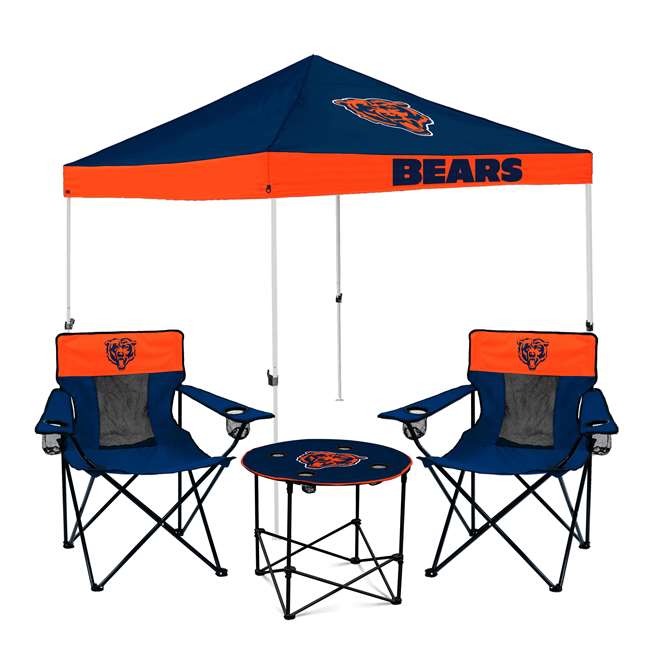 Chicago Bears Canopy Tailgate Bundle - Set Includes 9X9 Canopy, 2 Chairs and 1 Side Table