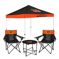 Cincinnati Bengals Canopy Tailgate Bundle - Set Includes 9X9 Canopy, 2 Chairs and 1 Side Table