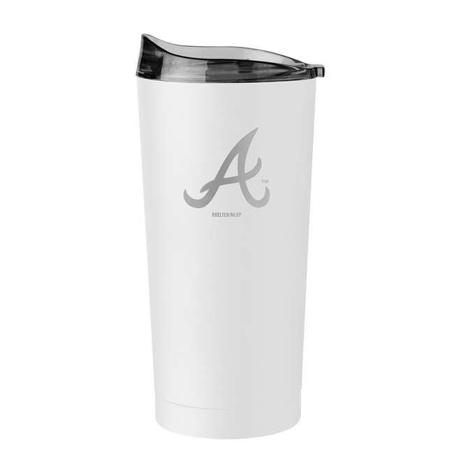 Atlanta Braves 20oz Etch White Powder Coat Tumbler