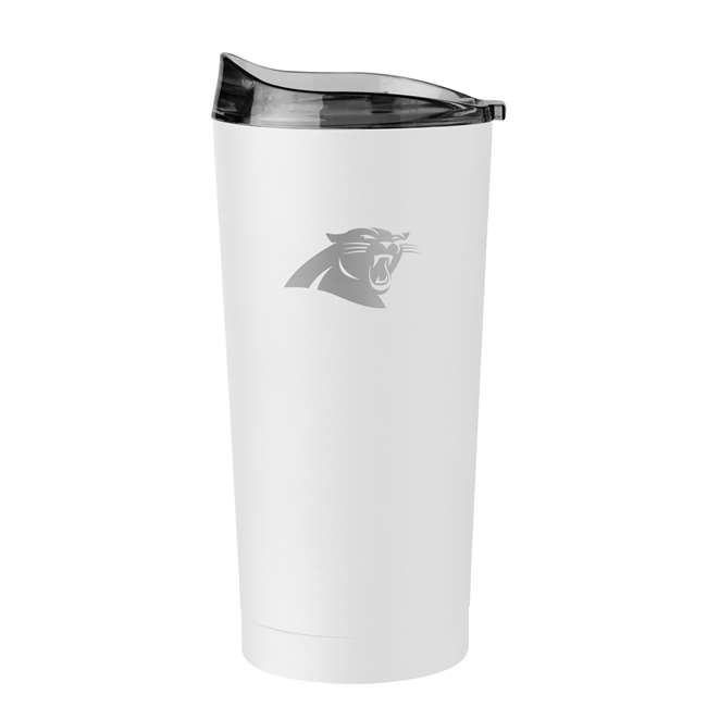 Carolina Panthers 20oz Etch White Powder Coat Tumbler