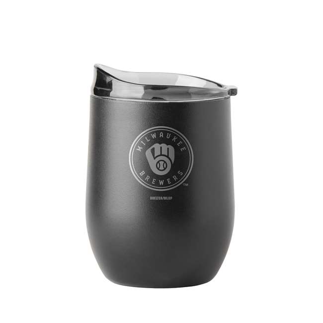 Milwaukee Brewers 16oz Etch Black Powder Coat Tumbler