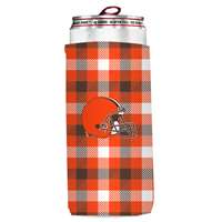 Cleveland Browns Plaid Slim Can Coozie