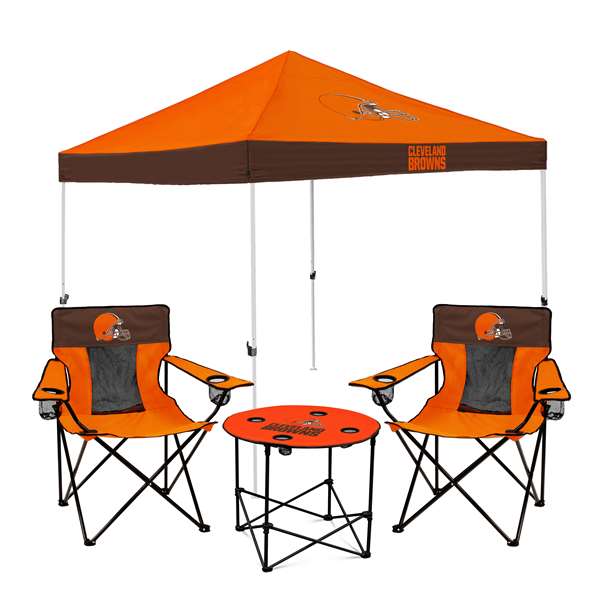 Cleveland Browns Canopy Tailgate Bundle - Set Includes 9X9 Canopy, 2 Chairs and 1 Side Table
