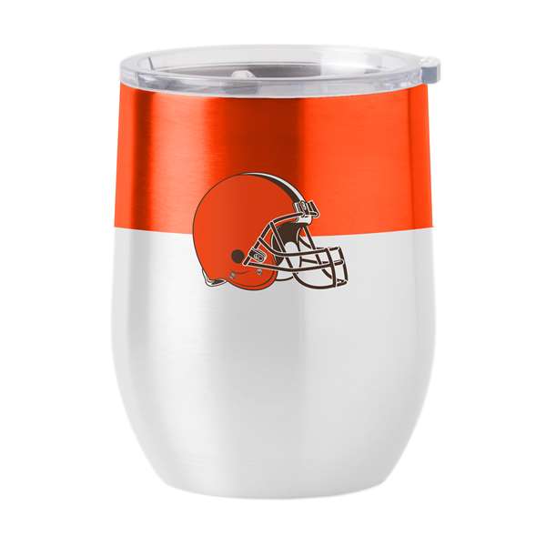 Cleveland Browns Colorblock 16oz Stainless Curved Beverage  