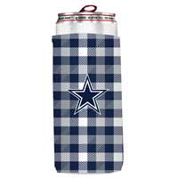 Dallas Cowboys Plaid Slim Can Coozie