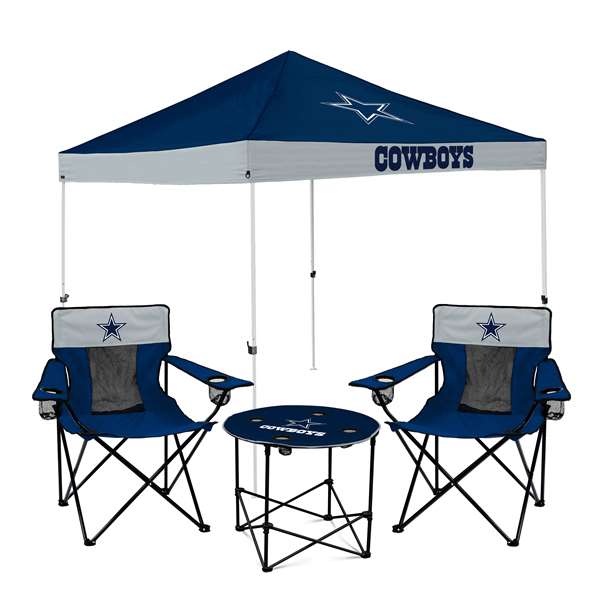 Dallas Cowboys Canopy Tailgate Bundle - Set Includes 9X9 Canopy, 2 Chairs and 1 Side Table