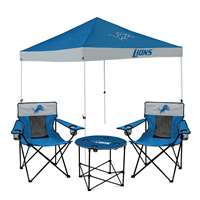 Detroit Lions Canopy Tailgate Bundle - Set Includes 9X9 Canopy, 2 Chairs and 1 Side Table