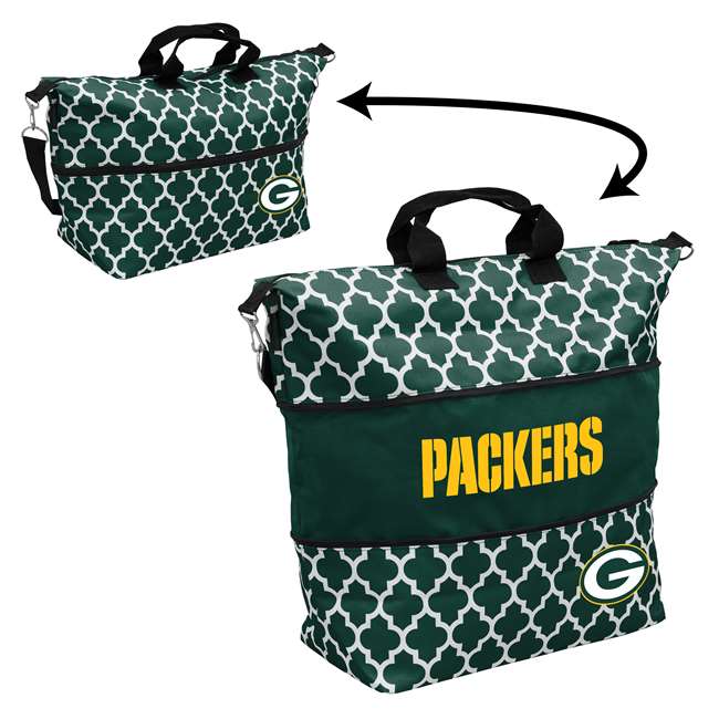 Green Bay Packers Quatrefoil Expandable Tote