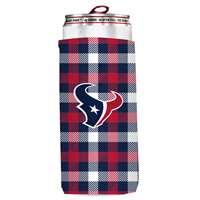 Houston Texans Plaid Slim Can Coozie