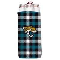 Jacksonville Jaguars Plaid Slim Can Coozie  