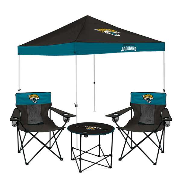 Jacksonville Jaguars Canopy Tailgate Bundle - Set Includes 9X9 Canopy, 2 Chairs and 1 Side Table
