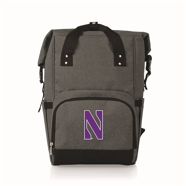 Northwestern Wildcats Roll Top Backpack Cooler