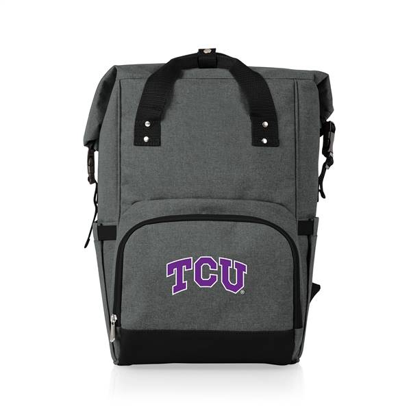 TCU Horned Frogs Roll Top Backpack Cooler