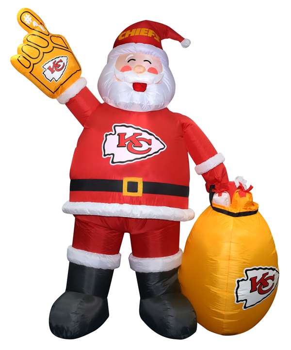 Kansas City Chiefs Inflatable Santa 7 Ft Tall  0