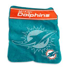 Miami Dolphins Large Raschel Throw Blanket 60X80 in.