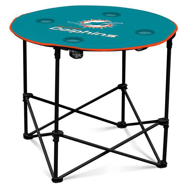 Miami Dolphins Round Folding Table with Carry Bag