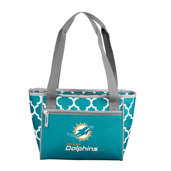 Miami Dolphins Quatrefoil 16 Can Cooler Tote