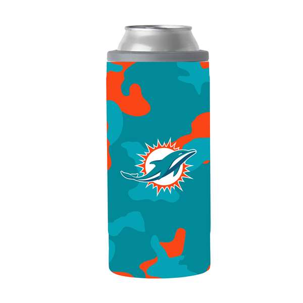 Miami Dolphins Camo Swagger 12oz Slim Can Coolie