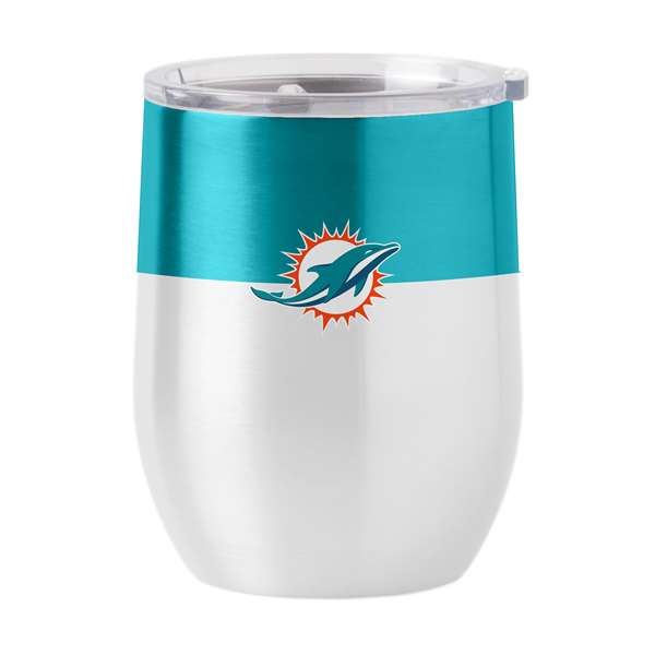 Miami Dolphins 16oz Colorblock Stainless Curved Beverage  