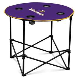 Minnesota Vikings Round Folding Table with Carry Bag