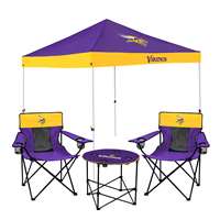 Minnesota Vikings Canopy Tailgate Bundle - Set Includes 9X9 Canopy, 2 Chairs and 1 Side Table