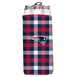 New England Patriots Plaid Slim Can Coozie