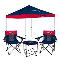 New England Patriots Canopy Tailgate Bundle - Set Includes 9X9 Canopy, 2 Chairs and 1 Side Table