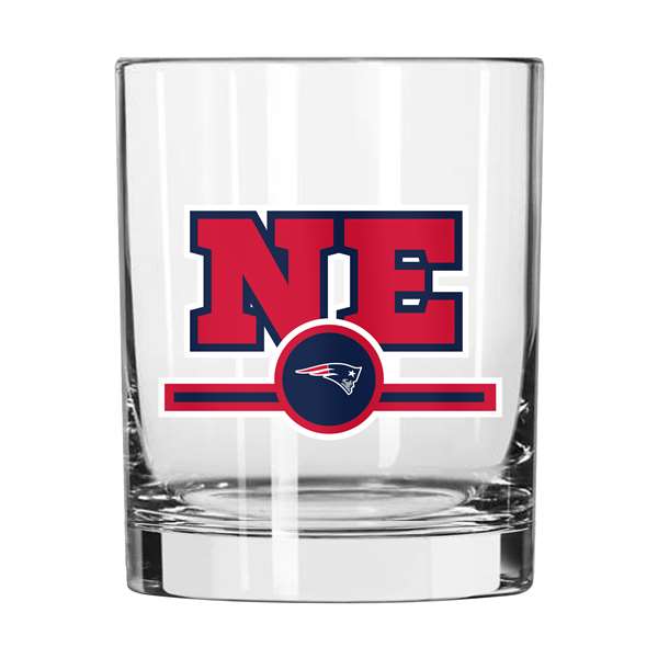 New England Patriots 14oz Letterman Rocks Glass