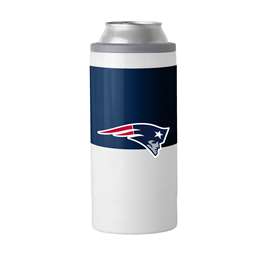 New England Patriots Colorblock 12oz Slim Can Coolie Coozie  