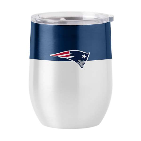 New England Patriots Colorblock 16oz Stainless Curved Beverage  