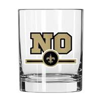 New Orleans Saints 14oz Letterman Rocks Glass