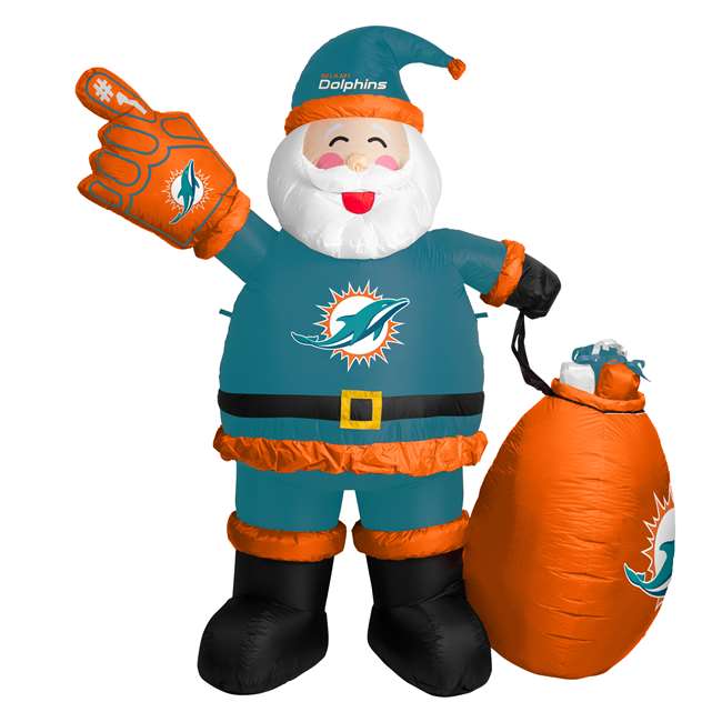 Miami Dolphins Inflatable Santa 7 Ft Tall