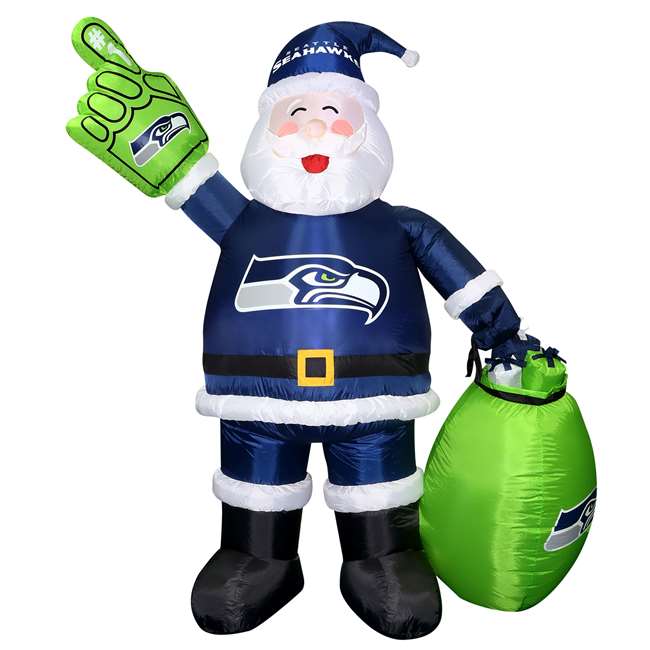 Seattle Seahawks Inflatable Santa 7 Ft Tall