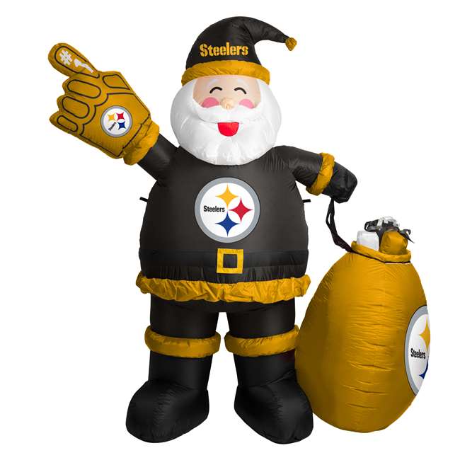 Pittsburgh Steelers Inflatable Santa 7 Ft Tall