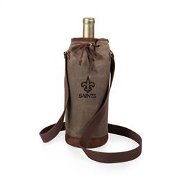 New Orleans Saints Waxed Canvas Wine Bag