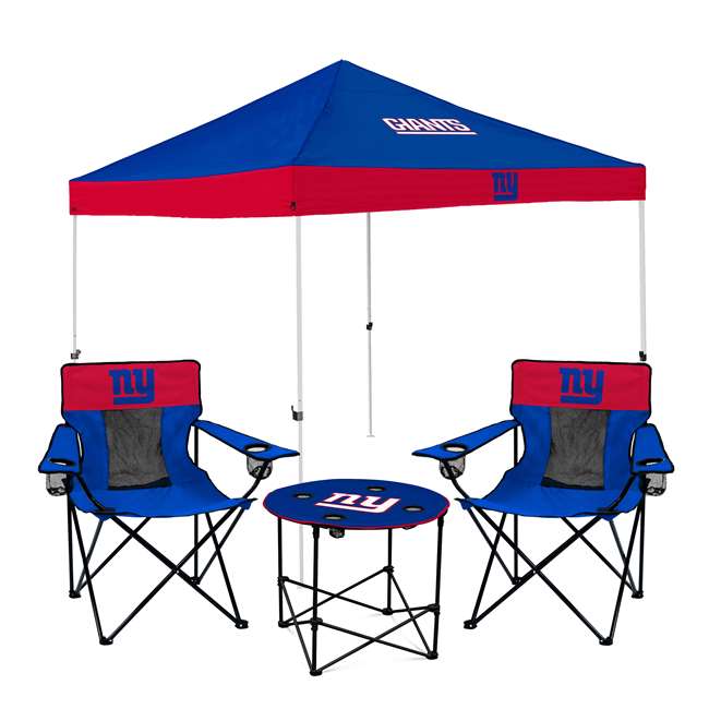 New York Giants Canopy Tailgate Bundle - Set Includes 9X9 Canopy, 2 Chairs and 1 Side Table